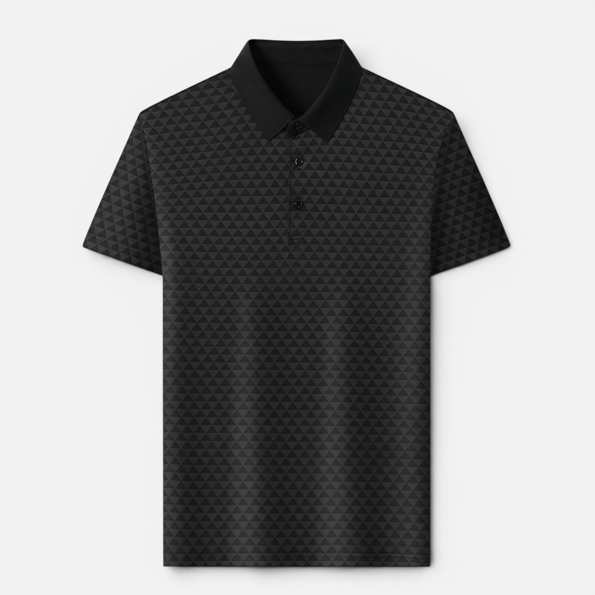 Vellouran | Men's Polo Shirt - Geometric Textured Short Sleeve