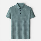 Vellouran | Men's Polo Shirt - Geometric Textured Short Sleeve