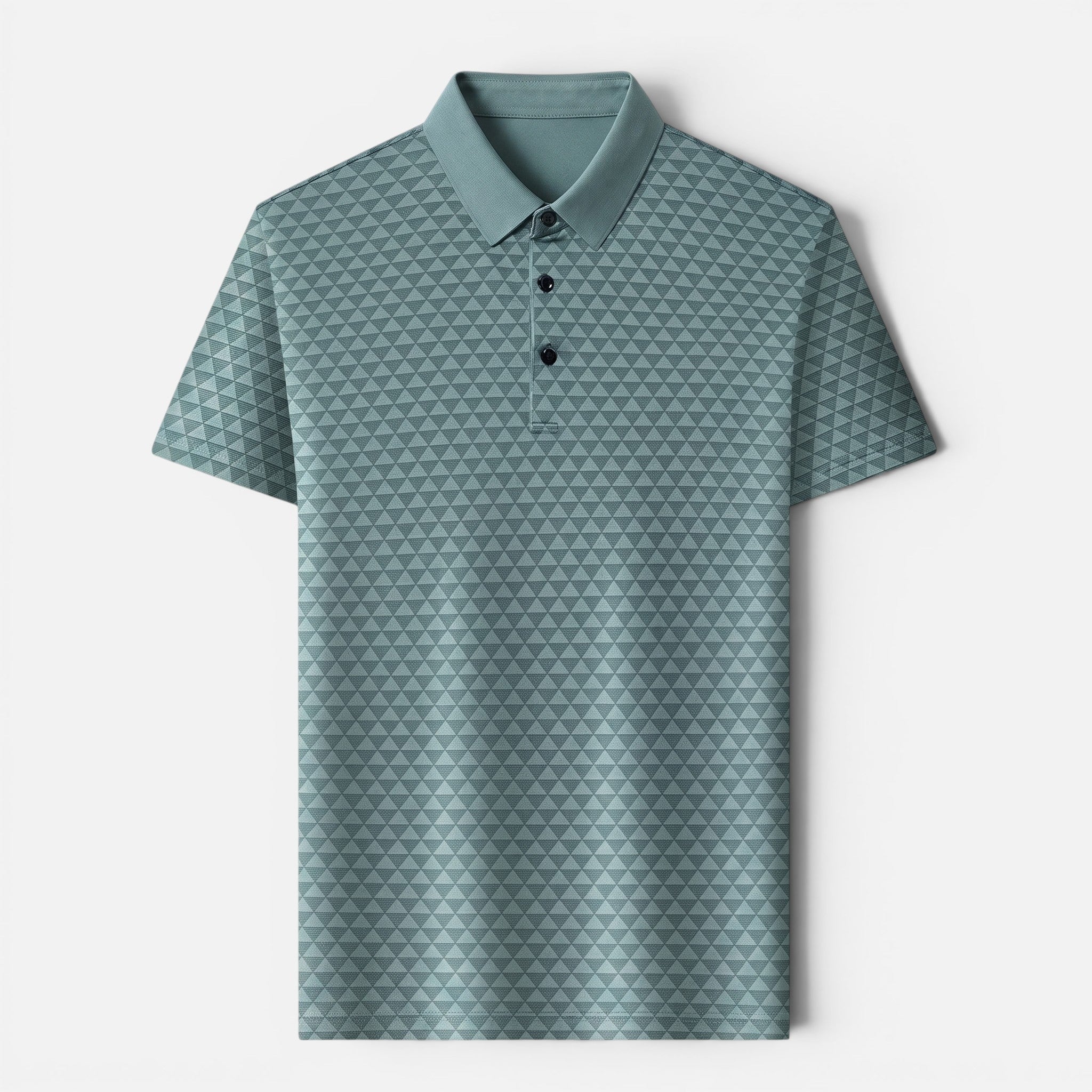 Vellouran | Men's Polo Shirt - Geometric Textured Short Sleeve