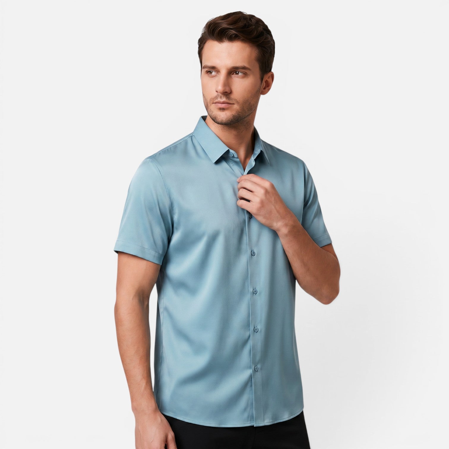 Vellouran | Men's Relaxed Silk Shirt Casual Smart Style