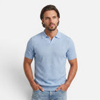 Vellouran | Men's Slim Fit Knit Polo Shirt Lightweight Breathable Wear