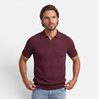 Vellouran | Men's Slim Fit Knit Polo Shirt Lightweight Breathable Wear