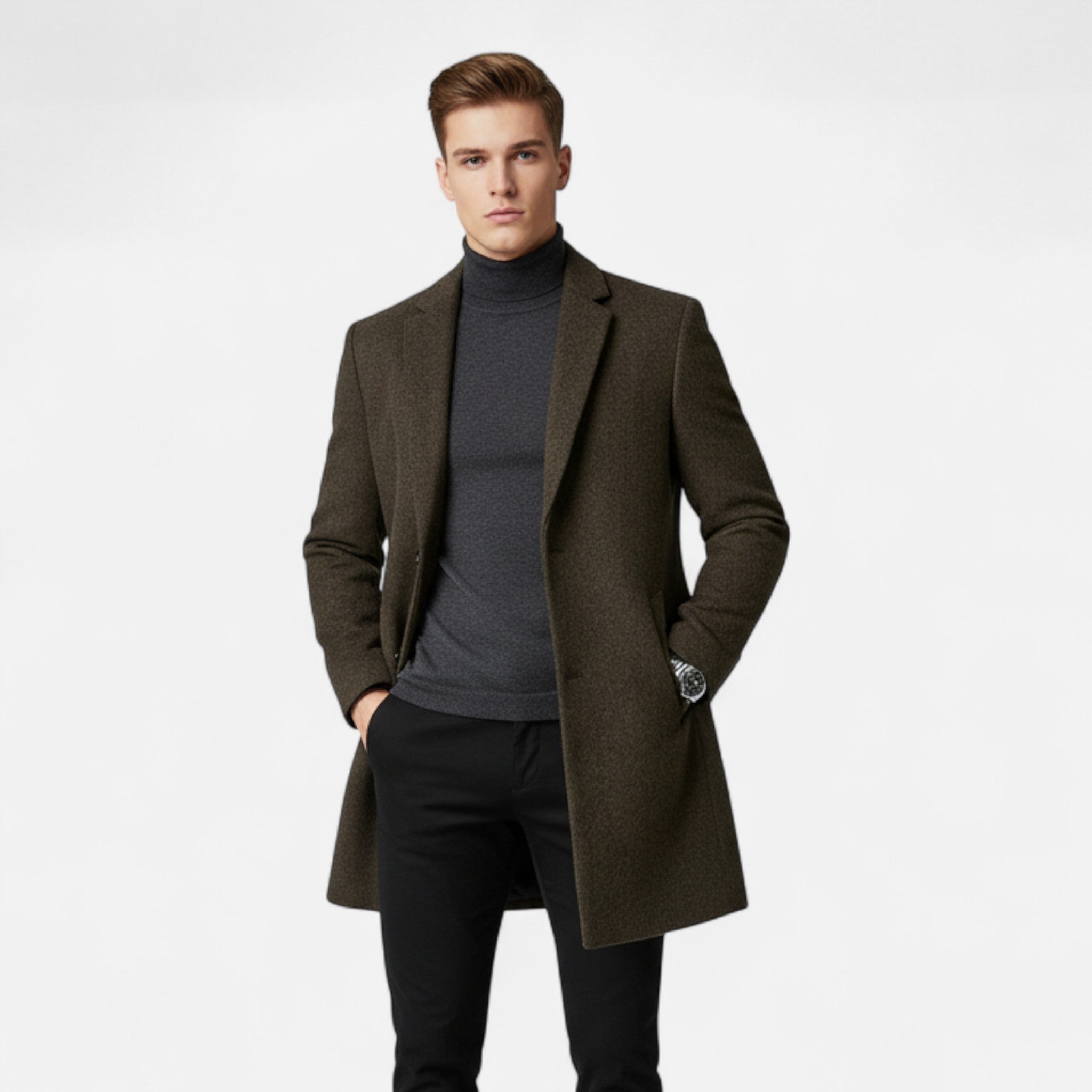 Vellouran | Men’s Mid-Length Wool Overcoat