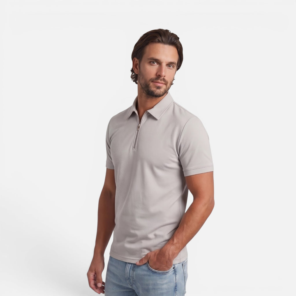 Vellouran | Men's Zip Up Polo Shirt