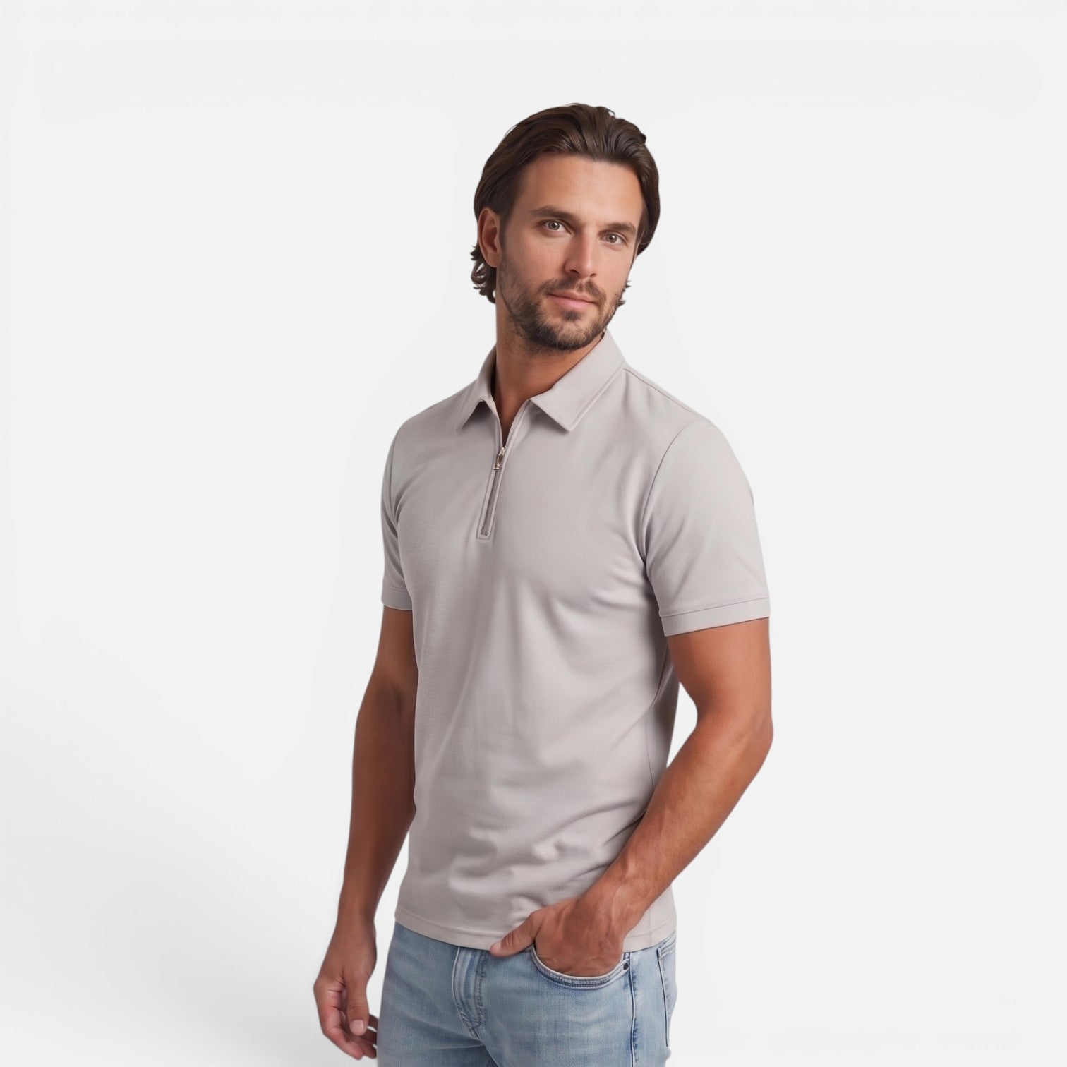 Vellouran | Men's Zip Up Polo Shirt