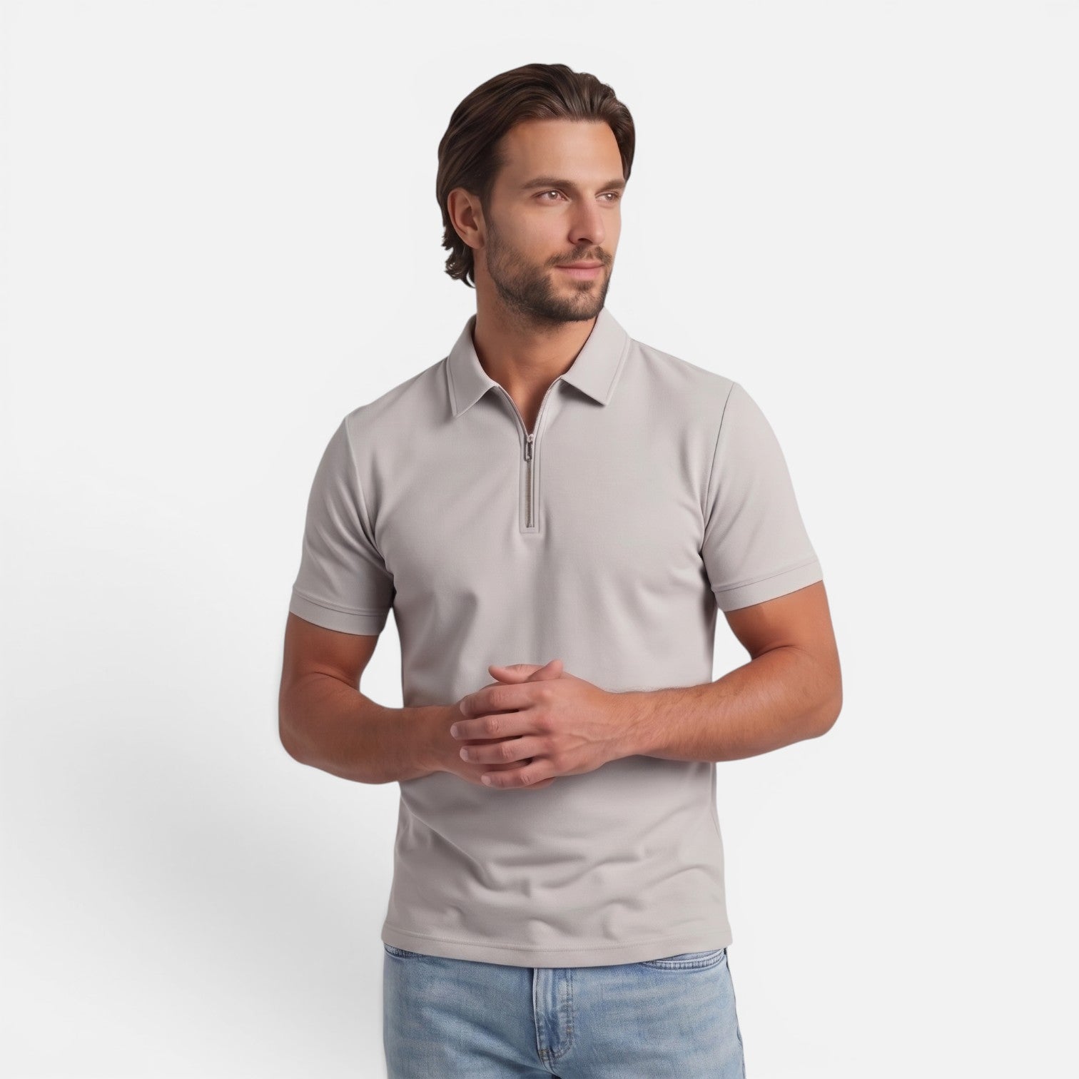 Vellouran | Men's Zip Up Polo Shirt