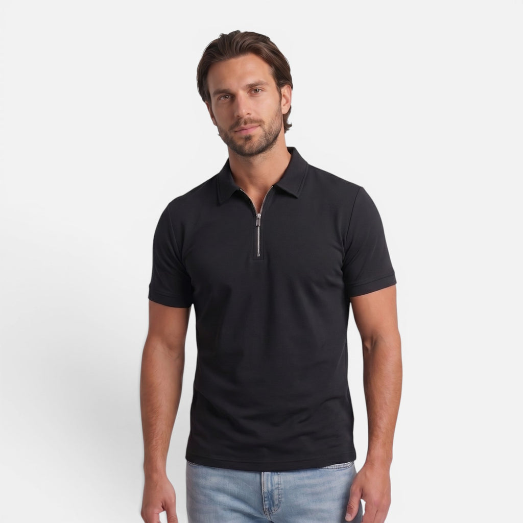 Vellouran | Men's Zip Up Polo Shirt
