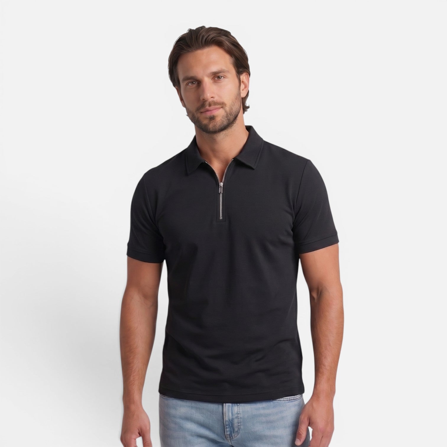 Vellouran | Men's Zip Up Polo Shirt