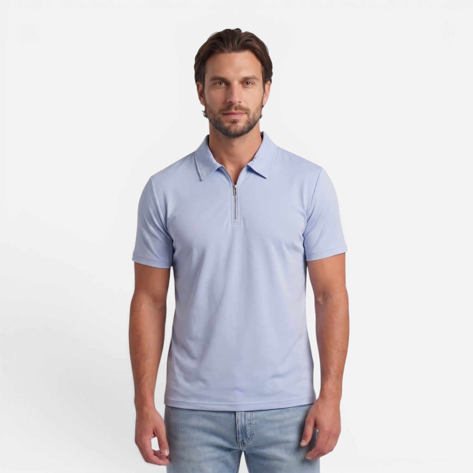 Vellouran | Men's Zip Up Polo Shirt