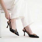 Vellouran | Cross Strap Belt Buckle Stiletto Heels