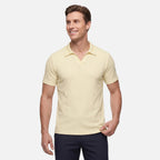 Vellouran | Men’s Ribbed V Neck Polo Shirt for Smart Casual