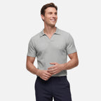 Vellouran | Men’s Ribbed V Neck Polo Shirt for Smart Casual