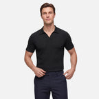 Vellouran | Men’s Ribbed V Neck Polo Shirt for Smart Casual