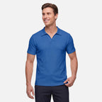 Vellouran | Men’s Ribbed V Neck Polo Shirt for Smart Casual