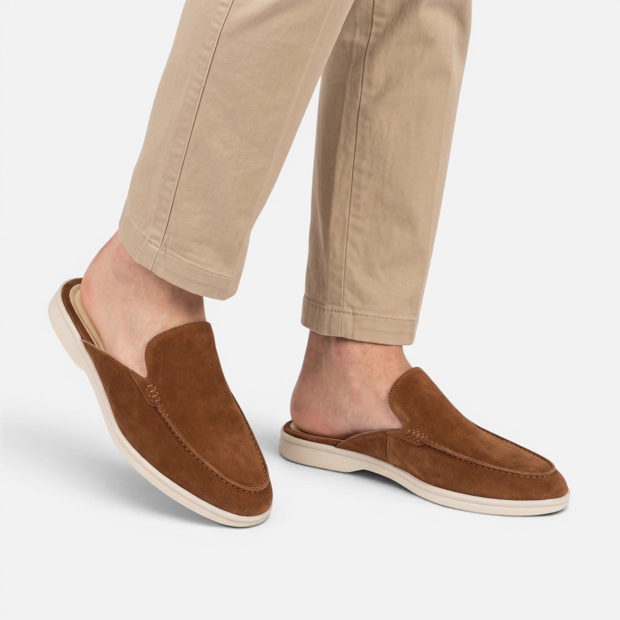 Vellouran | Men’s Suede Yacht Mules for Summer Wear