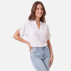 Vellouran | Women’s Chiffon Style V Neck Blouse for Summer