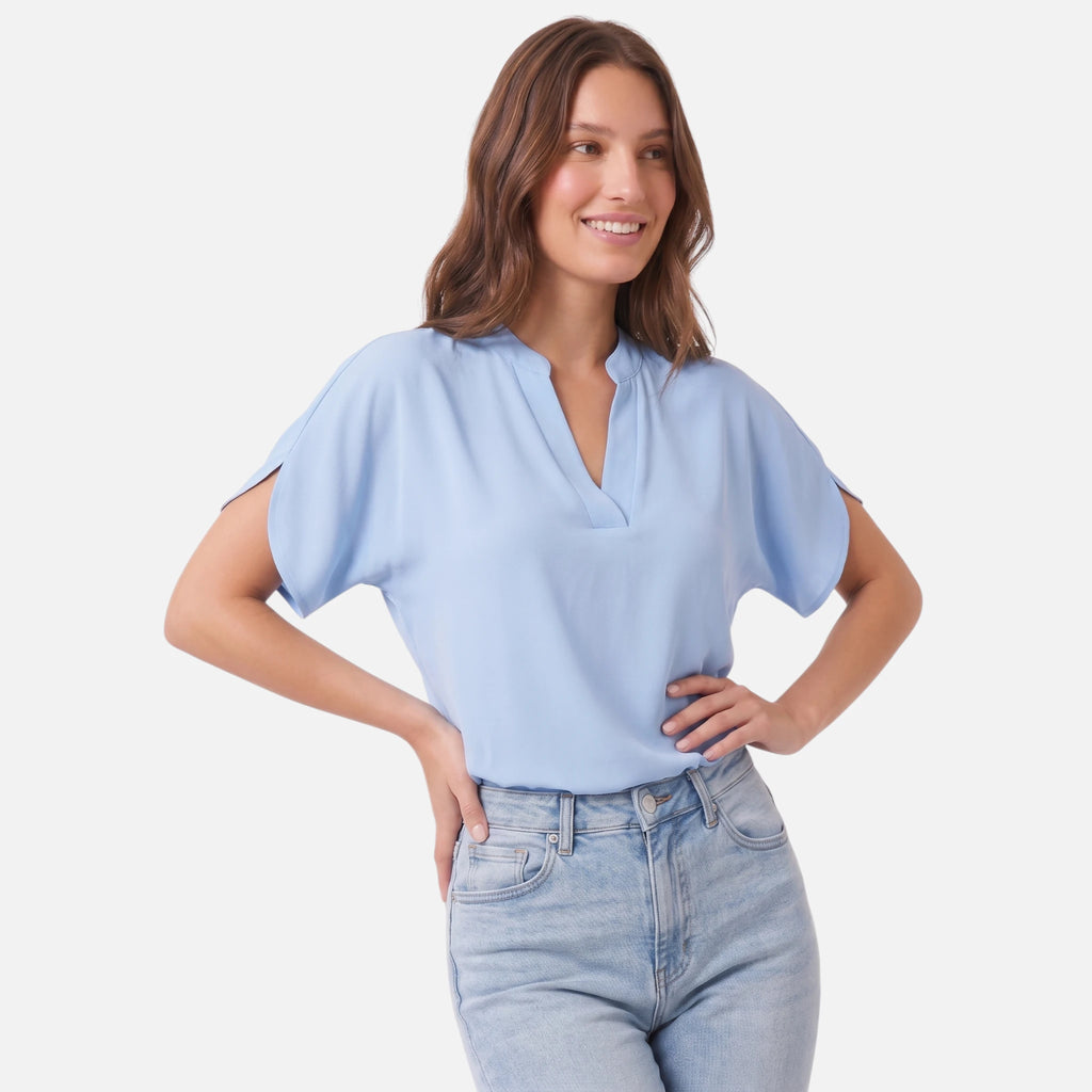 Vellouran | Women’s Chiffon Style V Neck Blouse for Summer