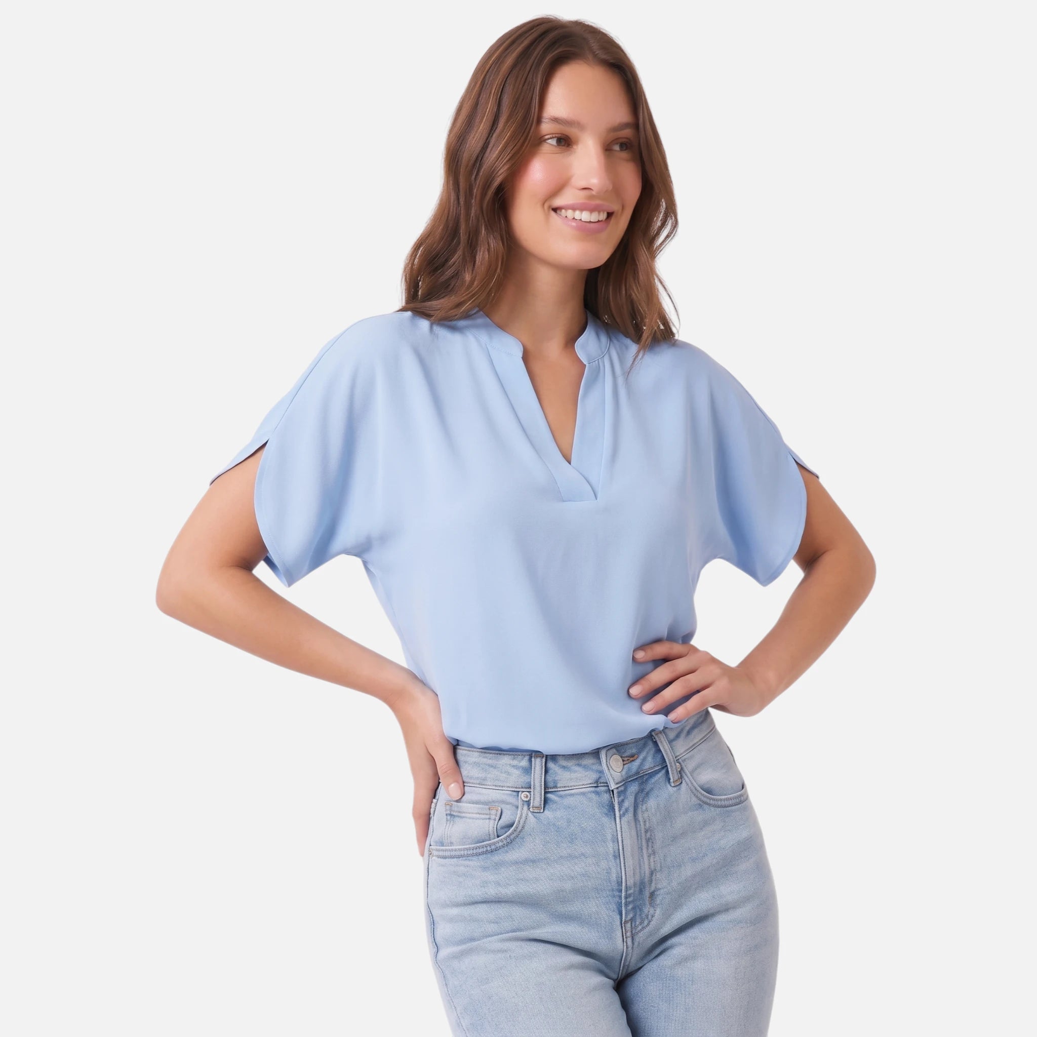 Vellouran | Women’s Chiffon Style V Neck Blouse for Summer