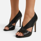 Vellouran | Women's Cut-Out High Heel Sandals with Open Toe