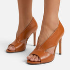 Vellouran | Women's Cut-Out High Heel Sandals with Open Toe