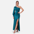 Vellouran | Women’s Overlay Evening Maxi Dress with Side Split