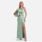 Vellouran | Women’s Overlay Evening Maxi Dress with Side Split