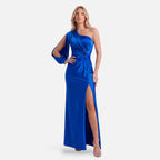 Vellouran | Women’s Overlay Evening Maxi Dress with Side Split