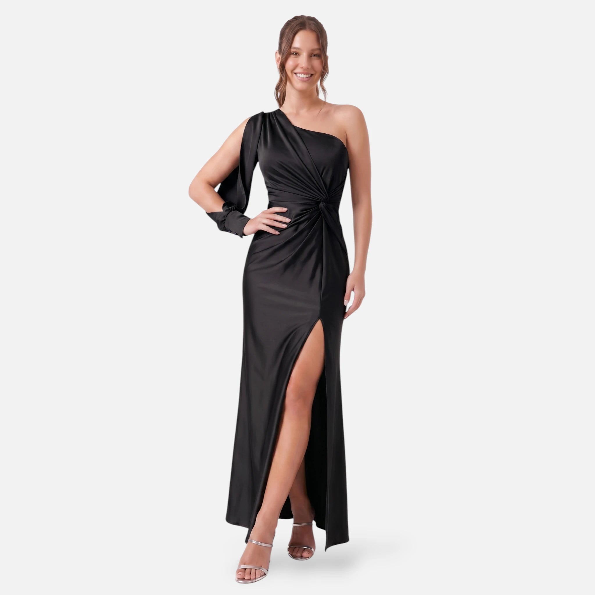 Vellouran | Women’s Overlay Evening Maxi Dress with Side Split