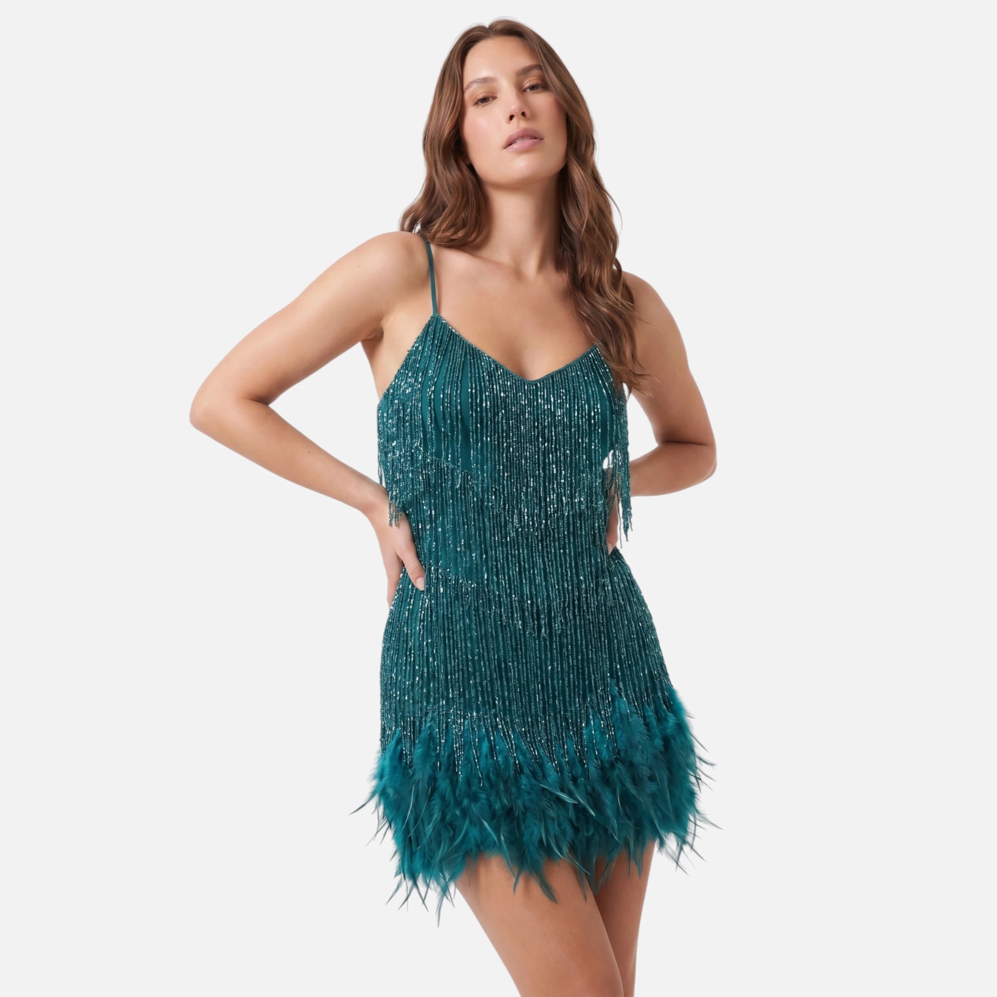 Vellouran | Women’s Fringed Mini Dress for Evening Parties