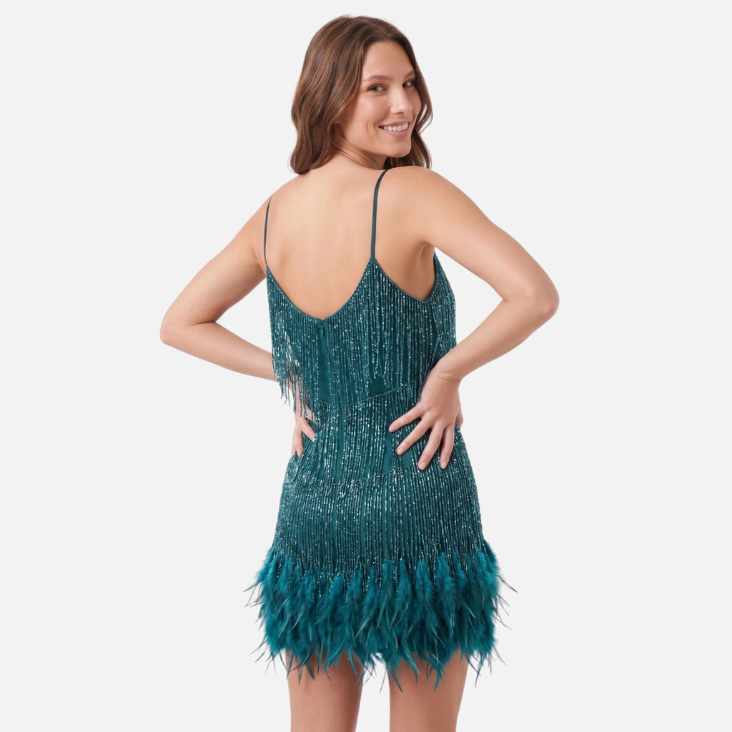 Vellouran | Women’s Fringed Mini Dress for Evening Parties