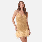 Vellouran | Women’s Fringed Mini Dress for Evening Parties