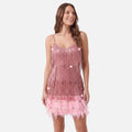 Vellouran | Women’s Fringed Mini Dress for Evening Parties