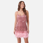 Vellouran | Women’s Fringed Mini Dress for Evening Parties