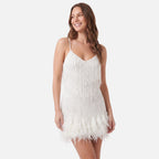 Vellouran | Women’s Fringed Mini Dress for Evening Parties