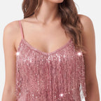 Vellouran | Women’s Fringed Mini Dress for Evening Parties
