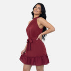 Vellouran | Women’s Halter Mini Dress – Elegant Summer Wear