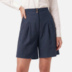 Vellouran | Women’s High Waisted Bermuda Shorts for Smart Casual