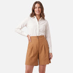 Vellouran | Women’s High Waisted Bermuda Shorts for Smart Casual