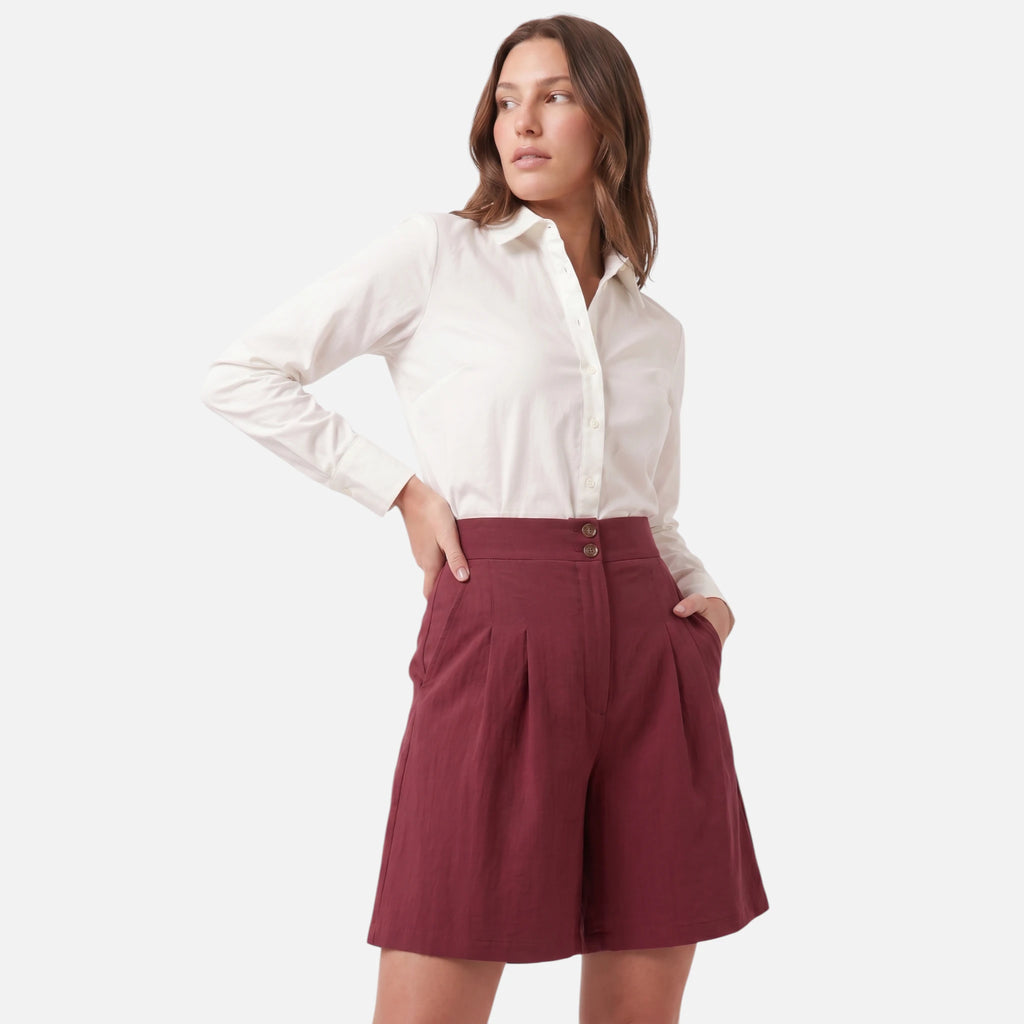 Vellouran | Women’s High Waisted Bermuda Shorts for Smart Casual