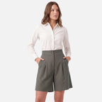 Vellouran | Women’s High Waisted Bermuda Shorts for Smart Casual