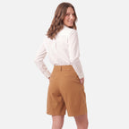Vellouran | Women’s High Waisted Bermuda Shorts for Smart Casual
