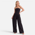 Vellouran | Women’s Strapless Wide Leg Jumpsuit for Evening Wear