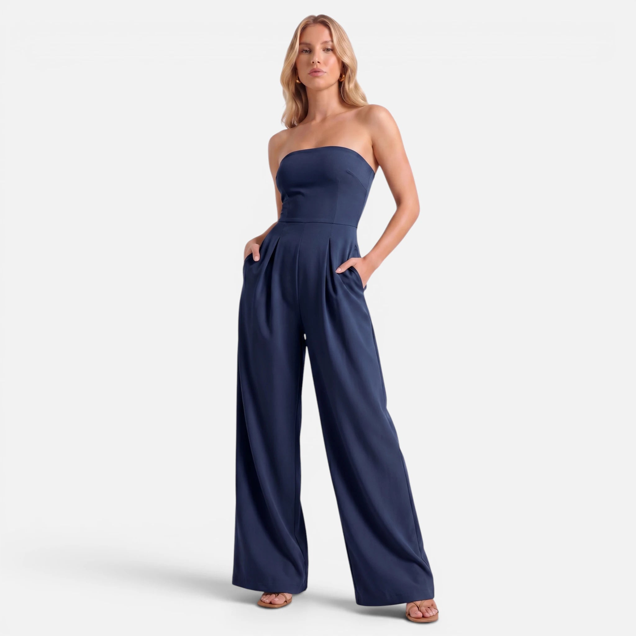 Vellouran | Women’s Strapless Wide Leg Jumpsuit for Evening Wear