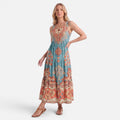 Vellouran | Women’s Sleeveless Tiered Midi Dress for Vacation Wear
