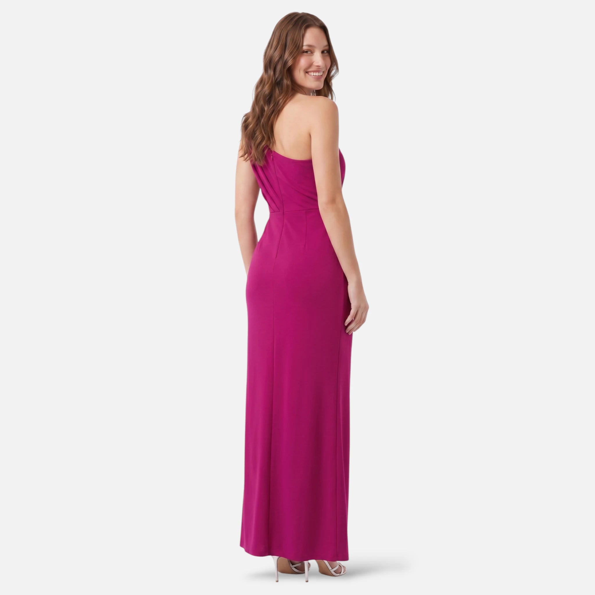Vellouran | Women's One Shoulder Maxi Dress - High Slit Formal Evening Gown