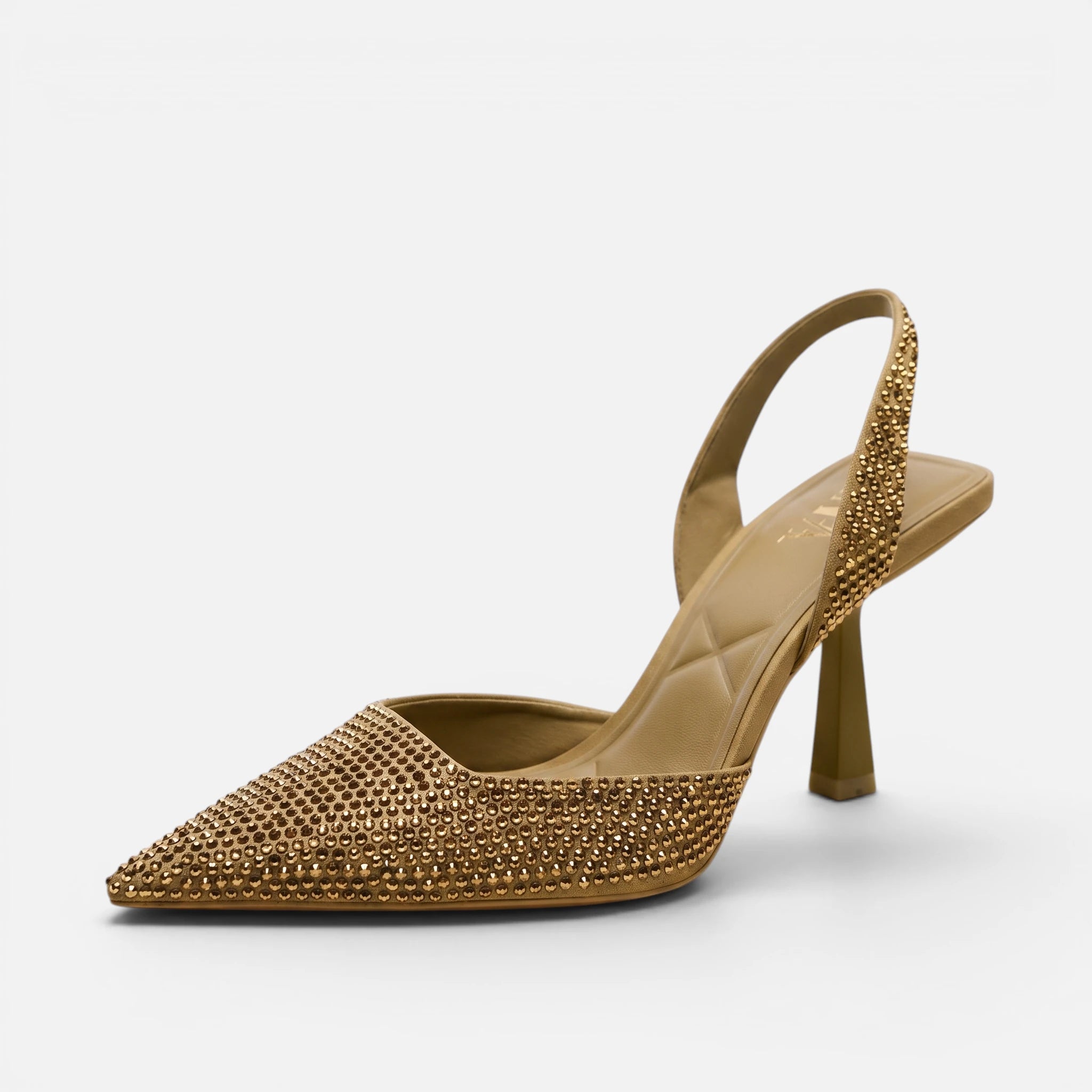 Vellouran | Women's Pointed-Toe Slingback Heels with Embellished Upper