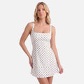 Vellouran | Women’s Classic Fitted Polka Dot Mini Dress