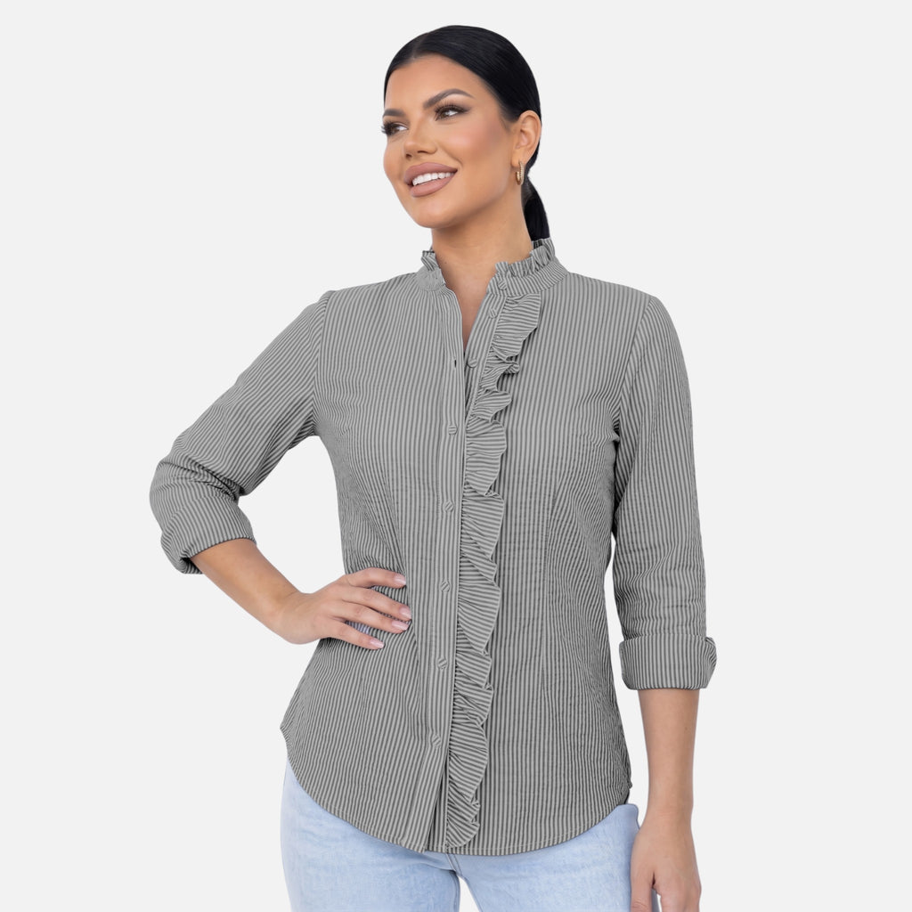 Vellouran | Women’s Ruffled Button-Up Blouse