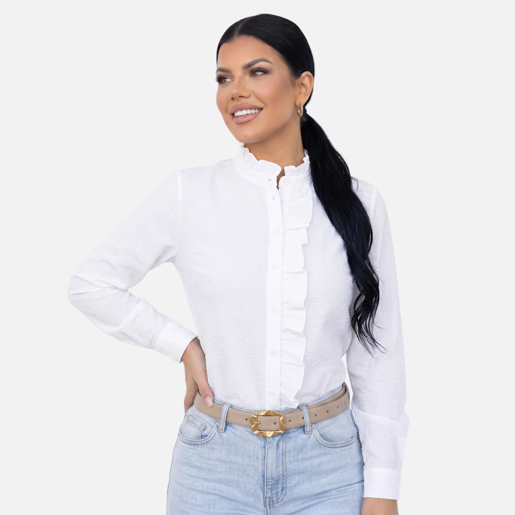 Vellouran | Women’s Ruffled Button-Up Blouse