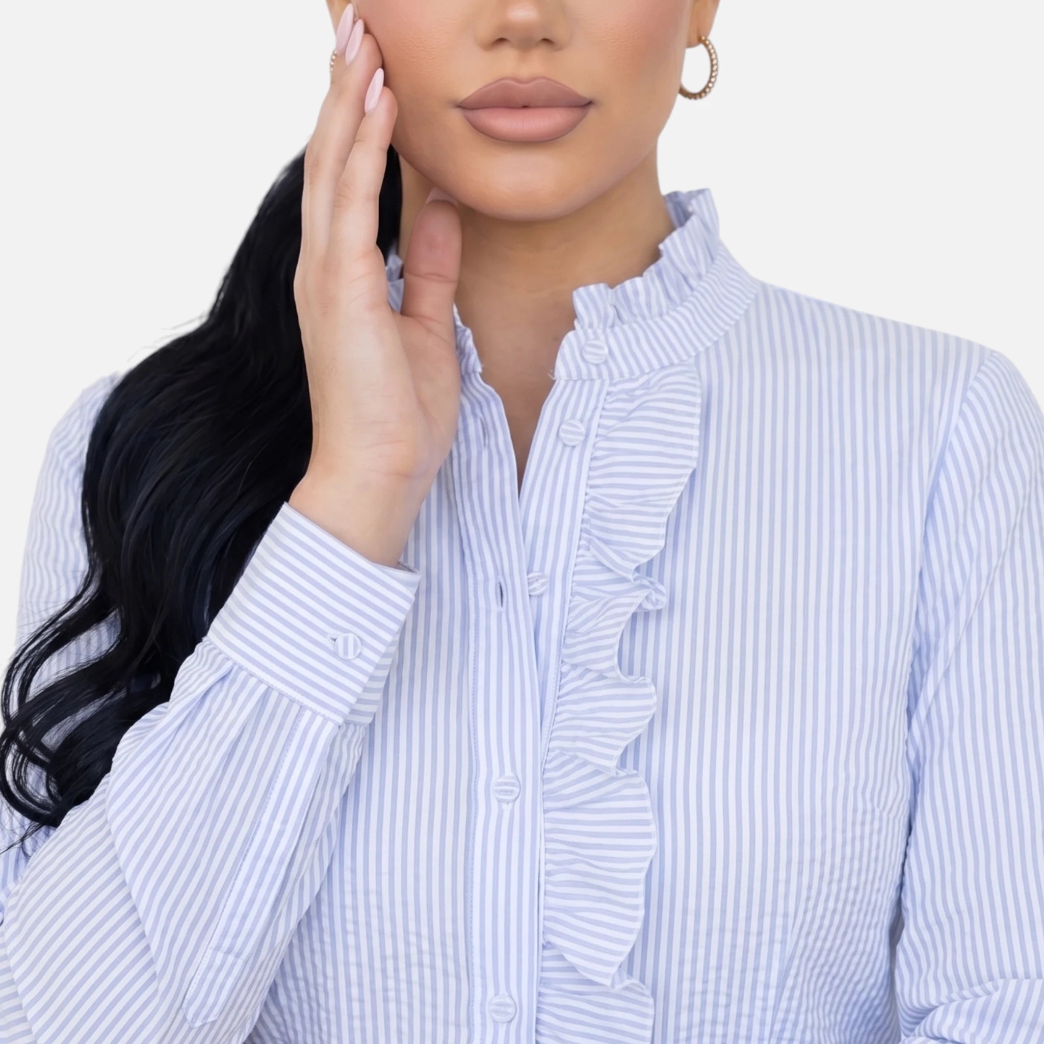 Vellouran | Women’s Ruffled Button-Up Blouse